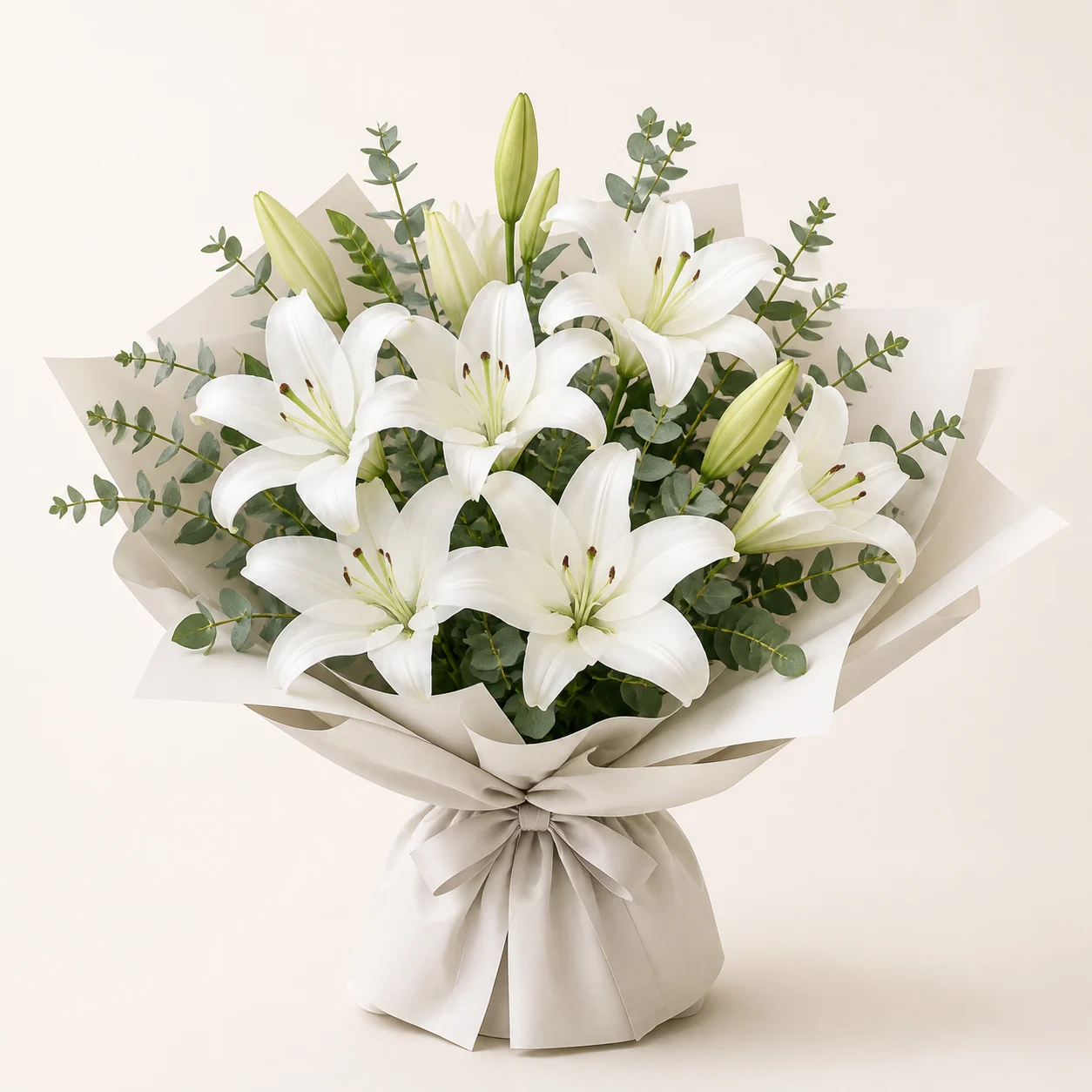 White Lily Bouquet - Fresh Flowers from /Namsa Florals Namibia